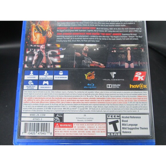 WWE 2K18 (Sony PlayStation 4,‎ 2017) Complete CIB - Picture 6 of 10